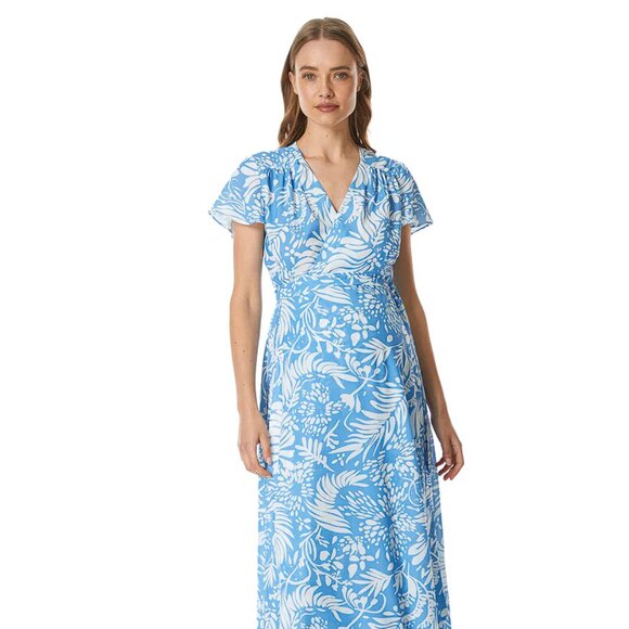 SOON MATERNITY Women's Elizabeth Maxi Dress Size XS In Sky Leaf - Picture 2 of 11